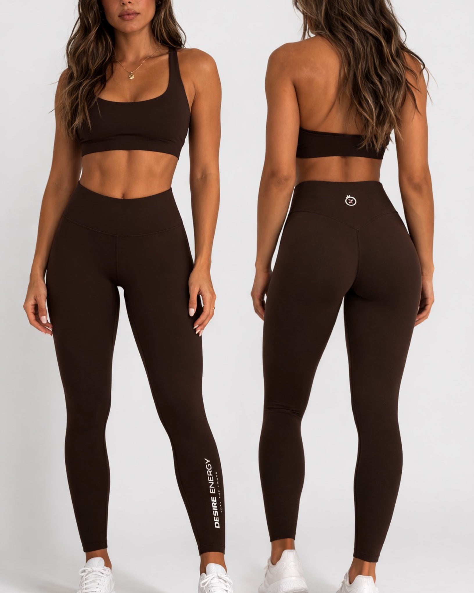 DESIRE ENERGY HIGH WAISTED LEGGINGS BRWN